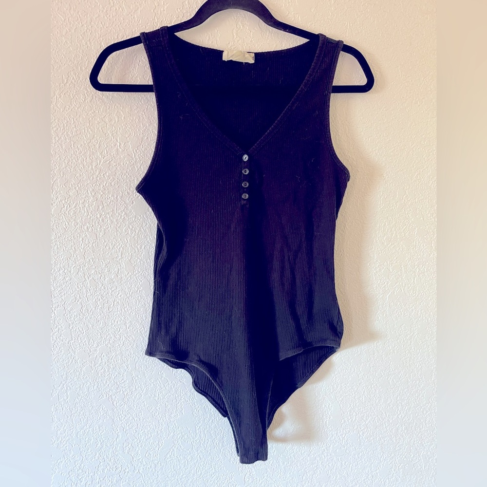 Ribbed Black tank bodysuit size L
